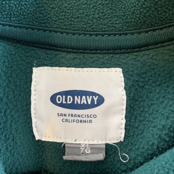 Old Navy Performance Fleece Pullover Quarter Zip Teal Black Logo XL Gorpcore - Picture 4 of 9